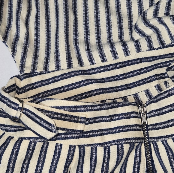 J.O.A. Striped Sailor Jumpsuit Blue White Medium - Picture 8 of 9